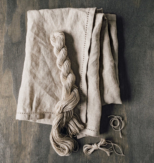 Linen Hemstitch Natural Tea Towel - Magnolia Lane co. Home + Garden + Gift