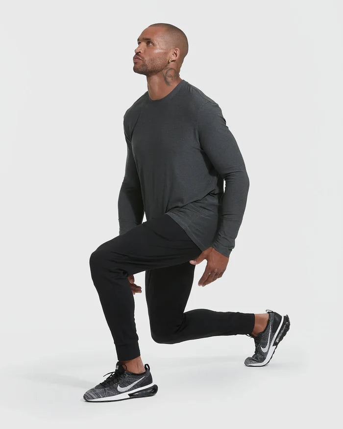 Long Sleeve | Active | Crew Neck | Charcoal Heather Gray
