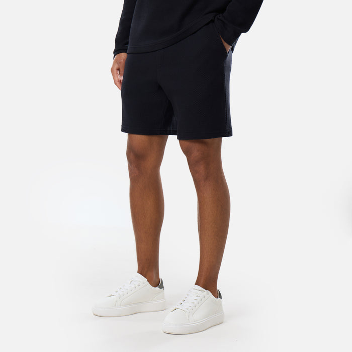 Long Sleeve Textured Polo Twinset | Black