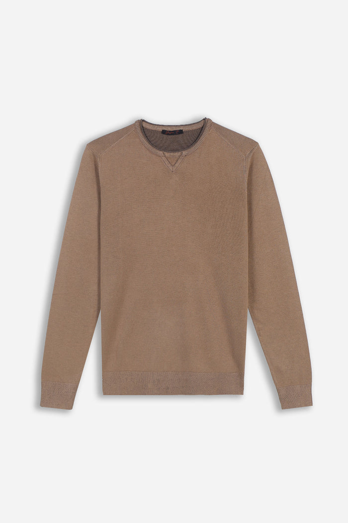MAGLIA GIROCOLLO BISCOTTO