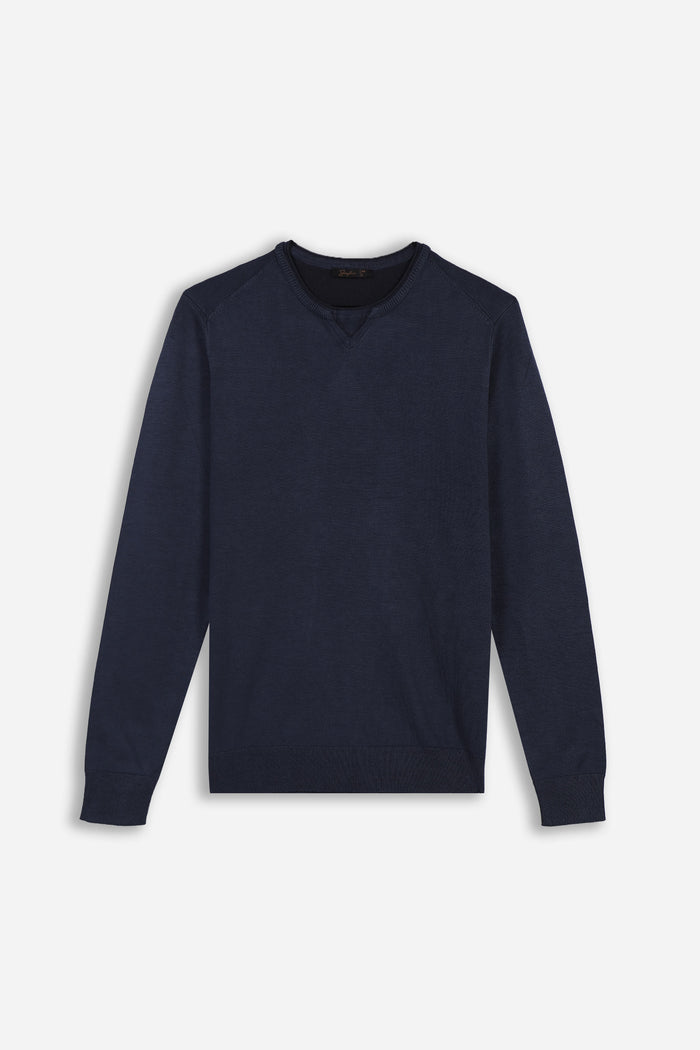 MAGLIA GIROCOLLO BLEU