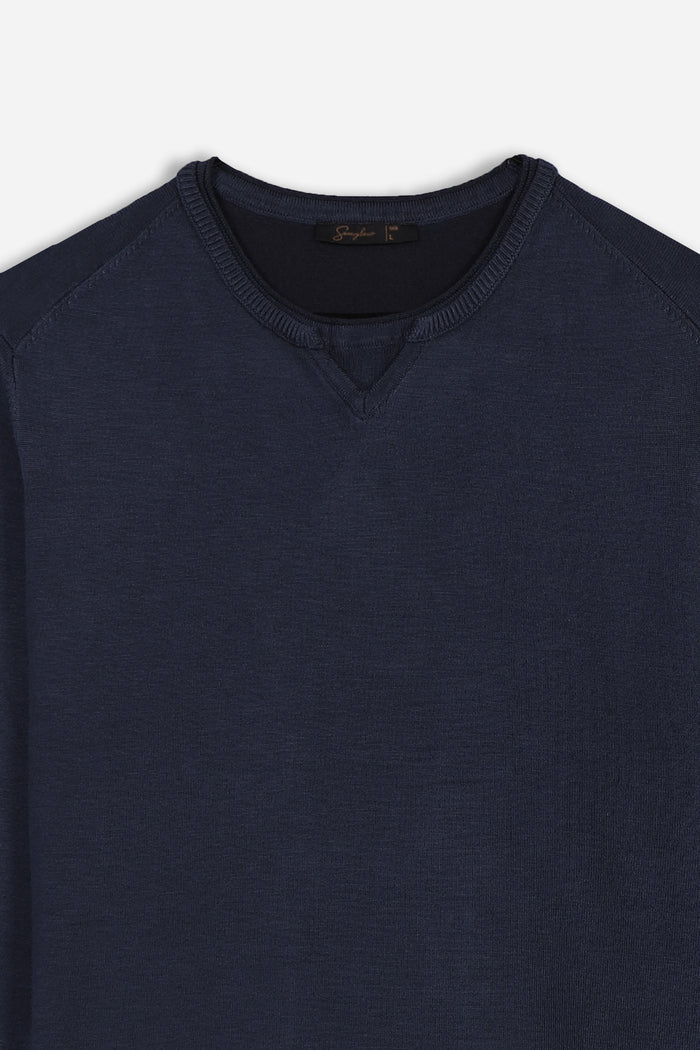 MAGLIA GIROCOLLO BLEU