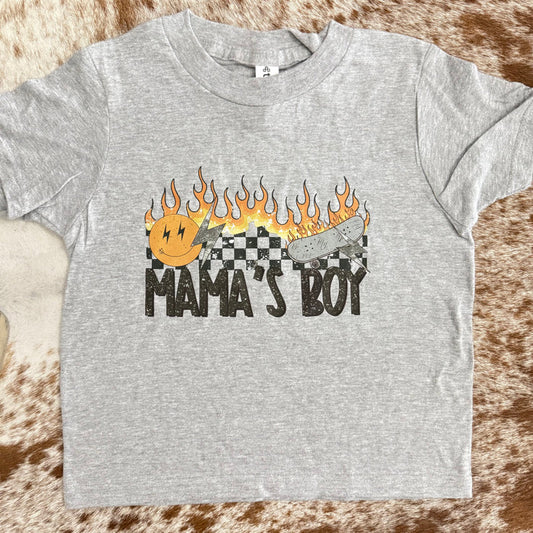 Mamas Boy Flame Graphic Tee