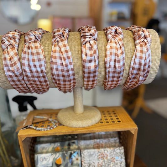 Maple Gingham Twist Headband - Olita Gifts & Goods
