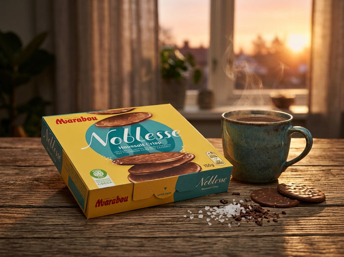 Marabou Noblesse Havssalt Crisp 4 × 150g (4 × 5.29 oz) – Authentic Swedish Milk Chocolate with Sea Salt