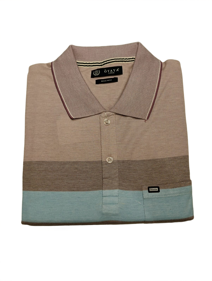 Men's Multi-Stripe Polo T-Shirt with Chest Pocket