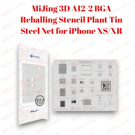 MiJing 3D A12-2 BGA Reballing Stencil Plant Tin Steel Net for iPhone XS/XR