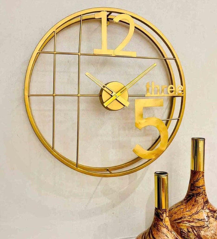 Modern Design Metallic Wall Clock | Wall Hanging Clock