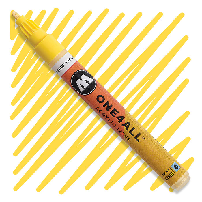 One4All Acrylic 127HS 2mm Round yellow Paint marker