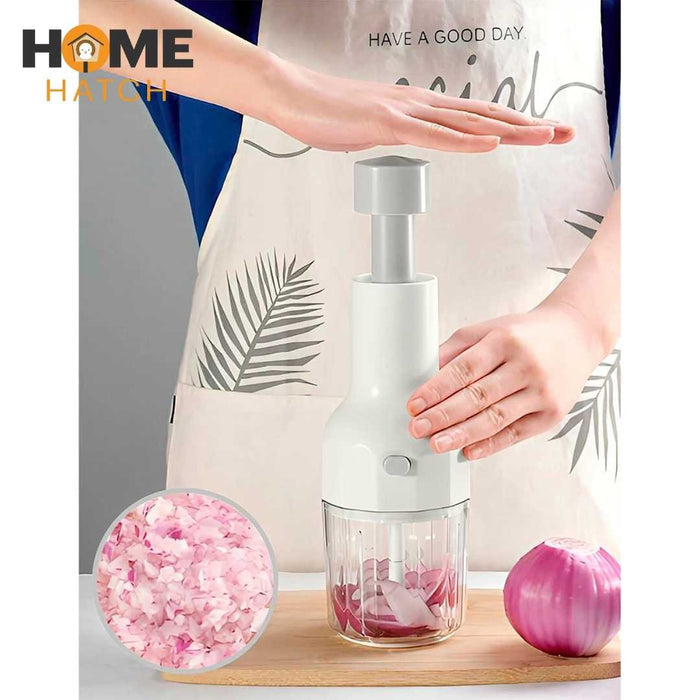 Multi-Function Hand-Press Manual Food Chopper – Vegetable, Onion & Salad Slicer Kitchen Tool