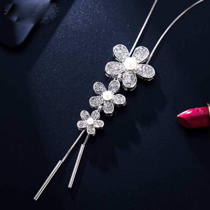 N2018 - Three flowers Pendant Necklace