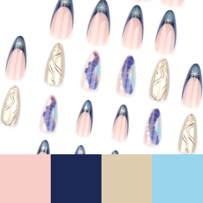 NA007 - French Crocodile Manicure Glam Nails