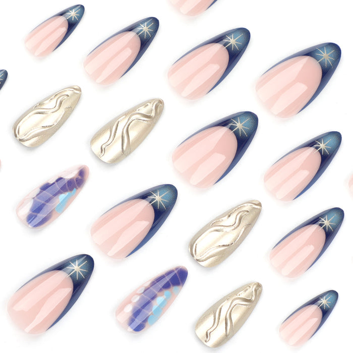 NA007 - French Crocodile Manicure Glam Nails