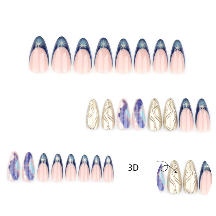 NA007 - French Crocodile Manicure Glam Nails