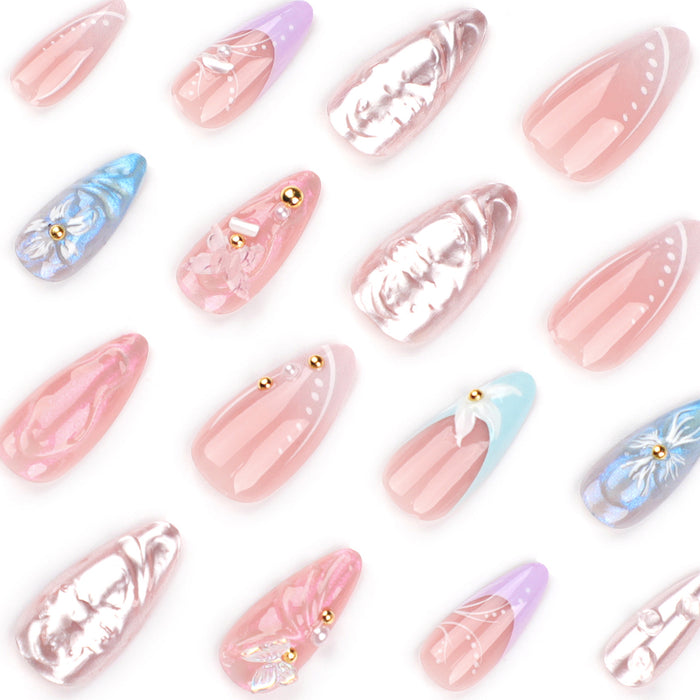 NA033 - Butterfly Flower Glam Nails