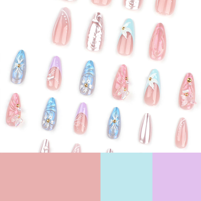 NA033 - Butterfly Flower Glam Nails