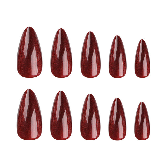 NA034 - Red Cat Eye Glam Nails