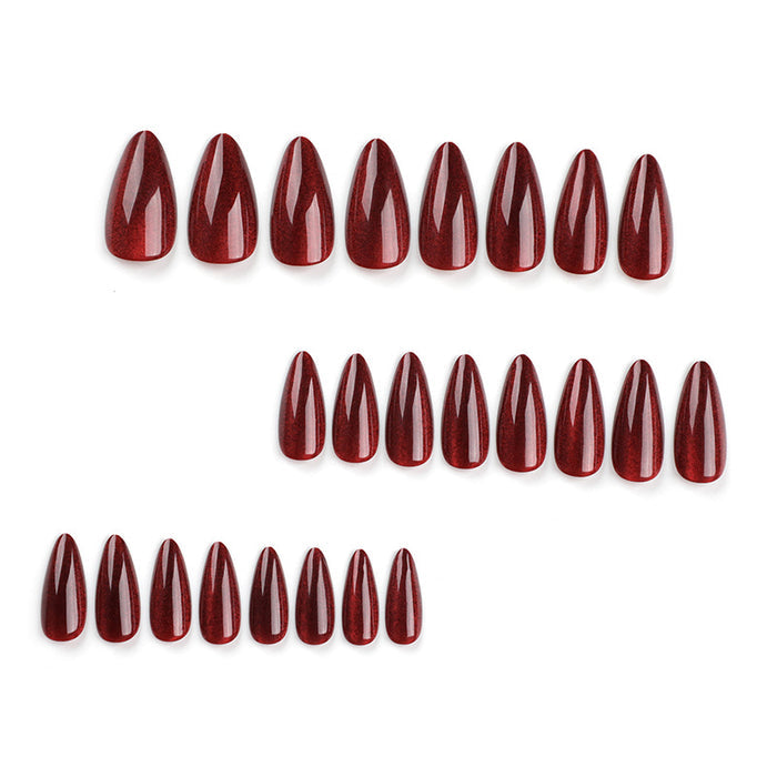 NA034 - Red Cat Eye Glam Nails