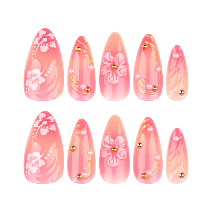 NA035 -  3D Fresh Flowers Glam Nails