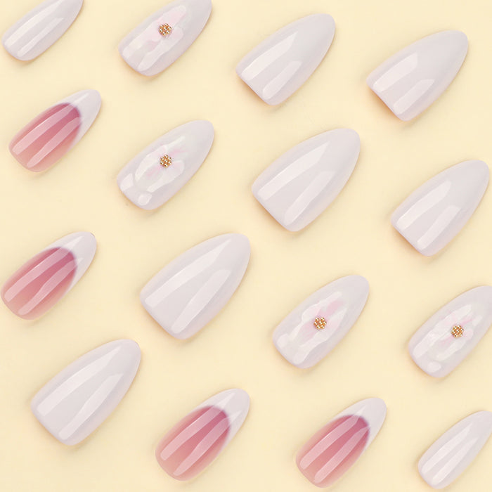 NA038 - Simple French White Edge  Glam Nails