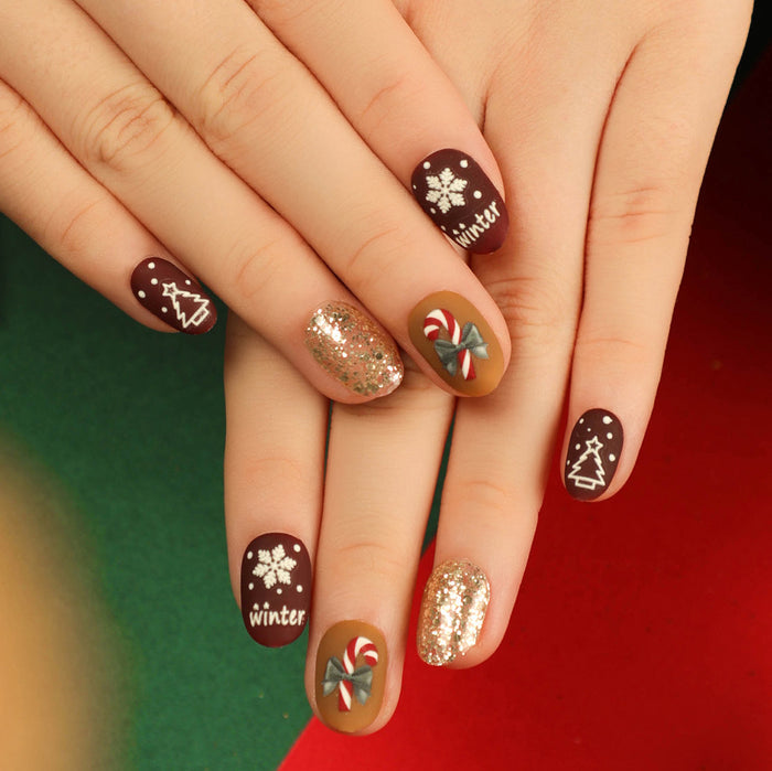 NA043 - Christmas Themed Press On Nails