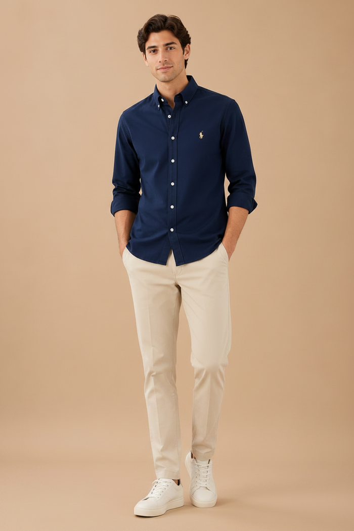 Navy Blue Premium Casual Full Sleeve Shirt