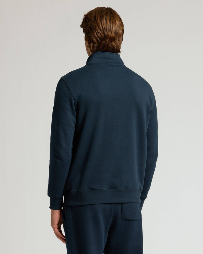 Navy Half Zip Fleece Sweatshirt
