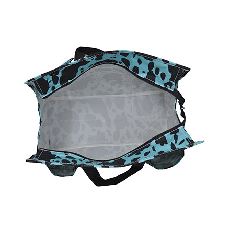 Neon Cow Turquoise NGIL Zippered Caddy Organizer Tote Bag