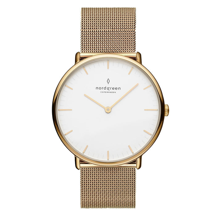 Nordgreen Watch Nordgreen Native 32mm Mesh Strap Women's Gold Dress Watch Brand