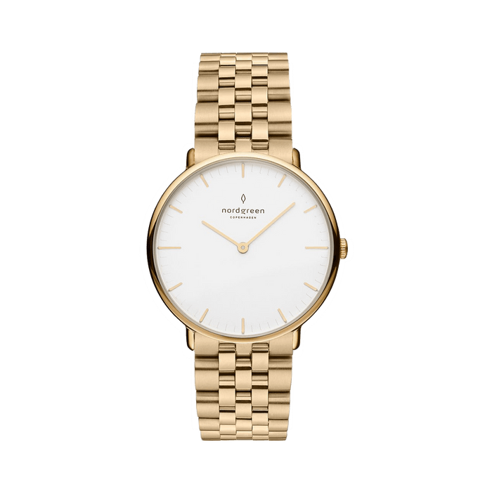 Nordgreen Watch Nordgreen Women's Native 32mm 5 Link Bracelet Gold Dress Watch Brand