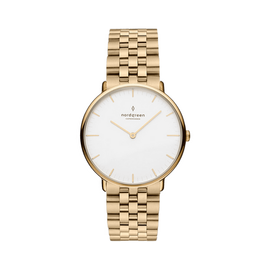 Nordgreen Watch Nordgreen Women's Native 32mm 5 Link Bracelet Gold Dress Watch Brand