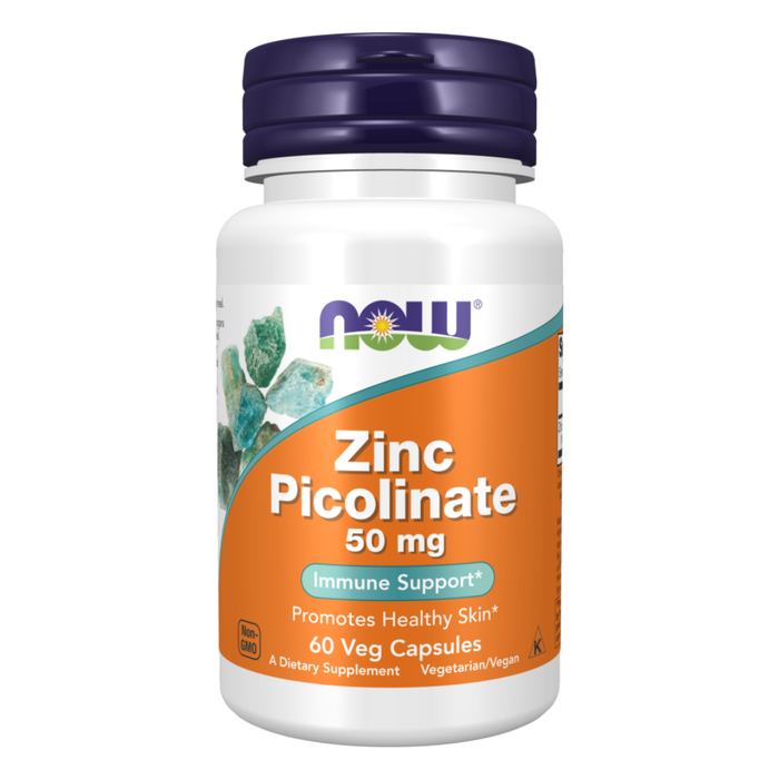 Now Zinc Picolinate 50mg 60 Veg Capsules - كبسولات بيكولينات الزنك ناو 50 ملغ - 60 كبسولة نباتية