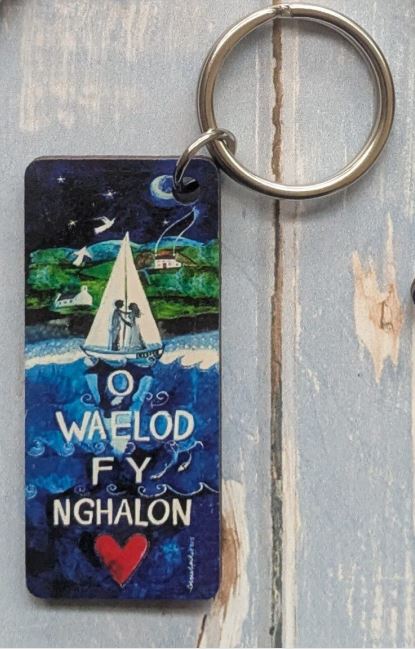 'O Waelod Fy Nghalon' keyring by Lizzie Spikes