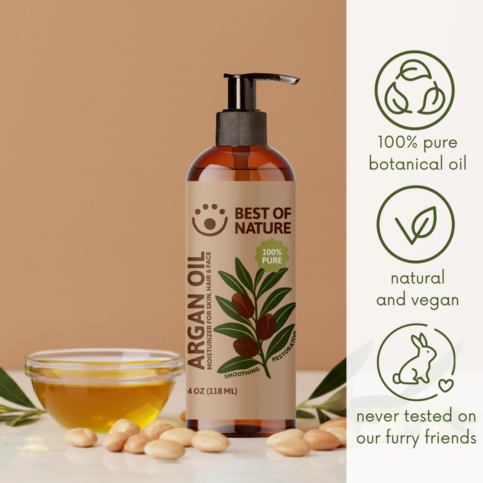 Organic Argan Massage & Body Oil (Moroccan) - 100% Pure