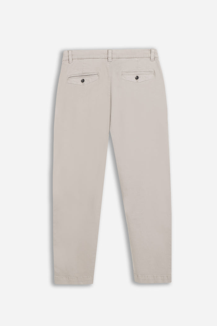 PANTALONE CHINO CON PENCES GRIGIO CHIARO