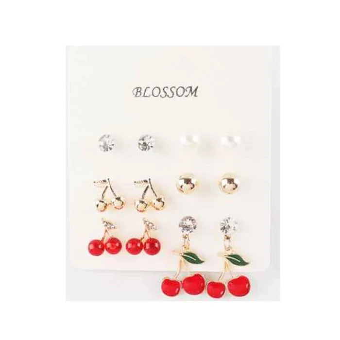 Pick Your Perfect Pair! The 12-Piece Cherry, Crystal & Pearl Earring Collection