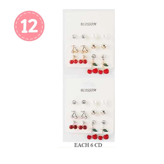 Pick Your Perfect Pair! The 12-Piece Cherry, Crystal & Pearl Earring Collection
