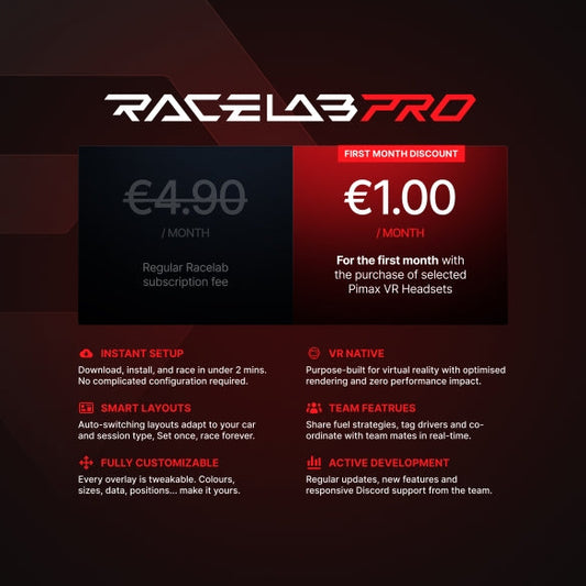 Pimax Partner Offer: three months of RaceLab Pro Membership for just €1/month