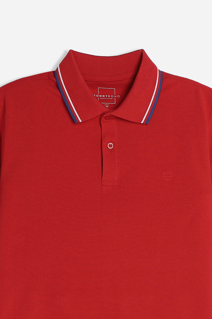 POLO IN PIQUET BASIC ROSSO