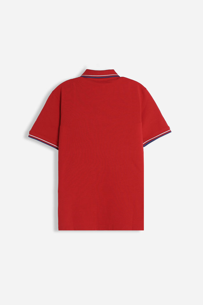 POLO IN PIQUET BASIC ROSSO