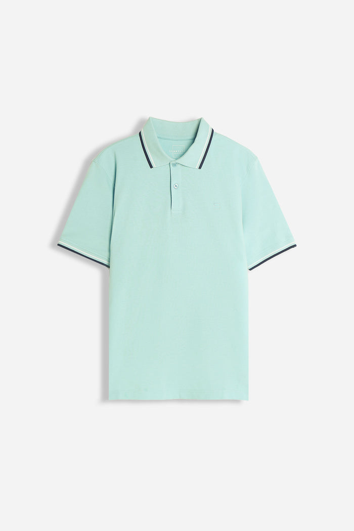 POLO IN PIQUET BASIC VERDE ACQUA
