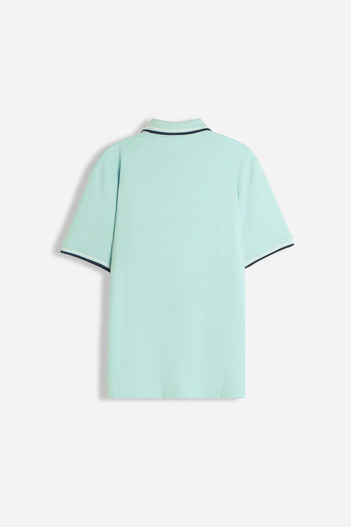 POLO IN PIQUET BASIC VERDE ACQUA