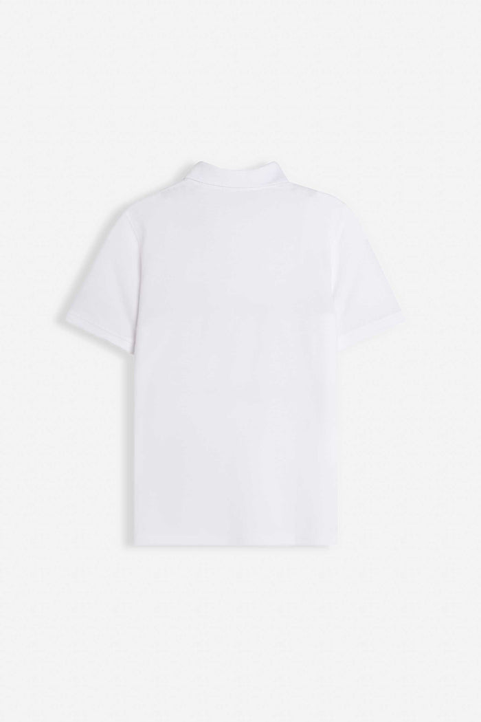 POLO PIQUET BASIC TINTA UNITA E LOGO BIANCO