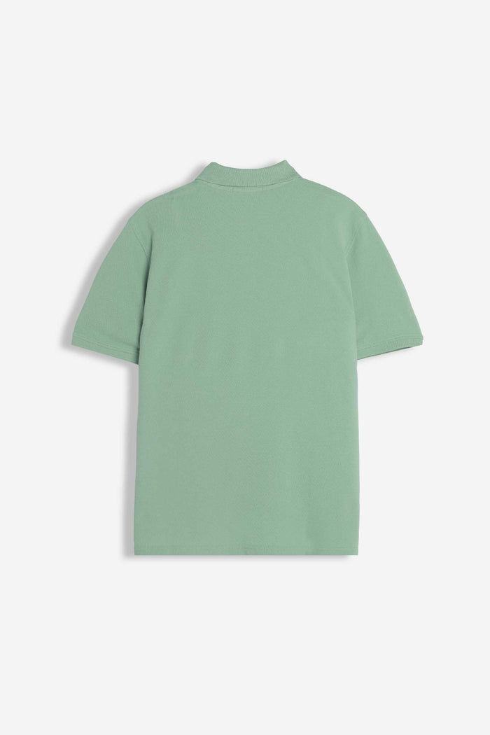 POLO PIQUET BASIC TINTA UNITA E LOGO SALVIA