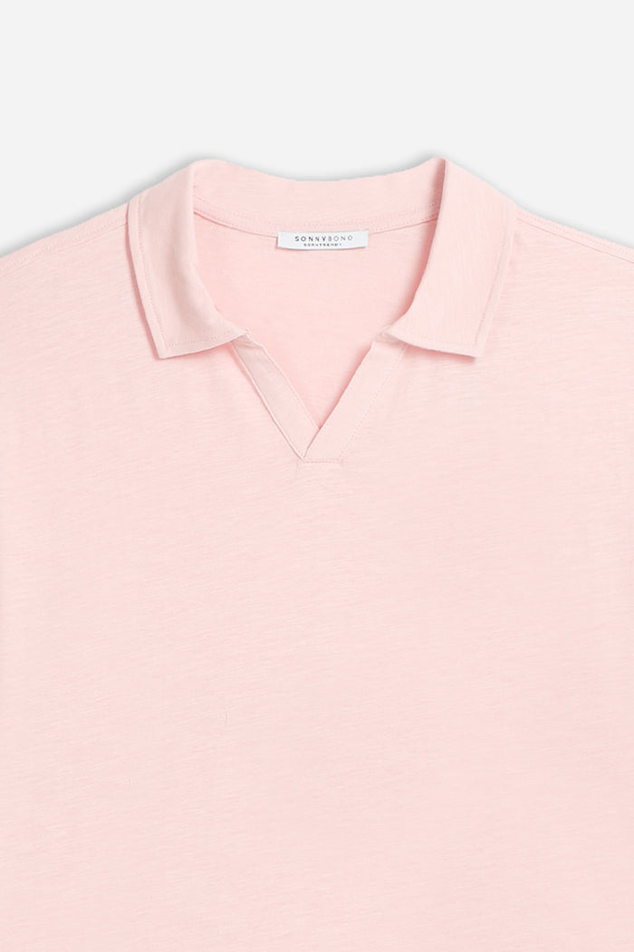 POLO SLUB CON COLLO DERBY ROSA