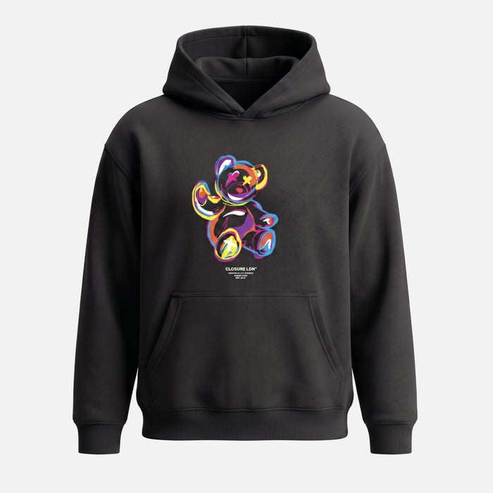 Pop Art Teddy Hoodie | Black