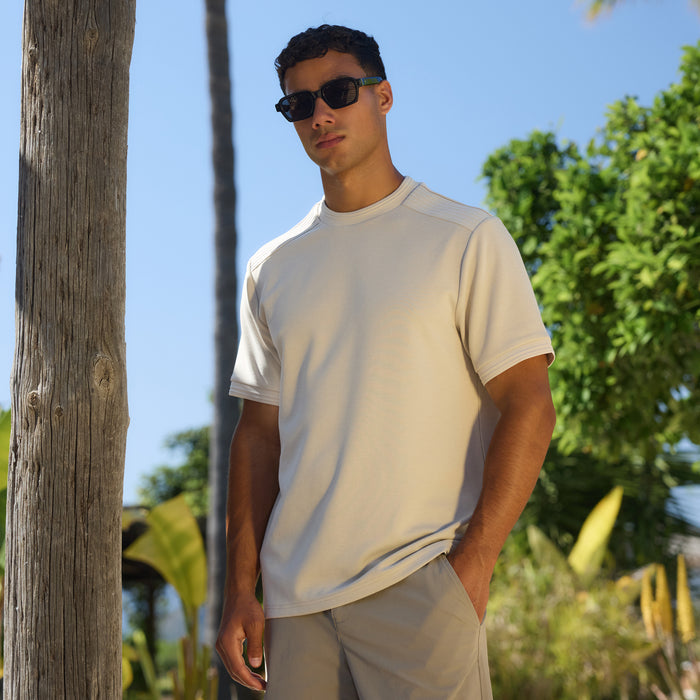 Premium Pleat T-Shirt | Stone