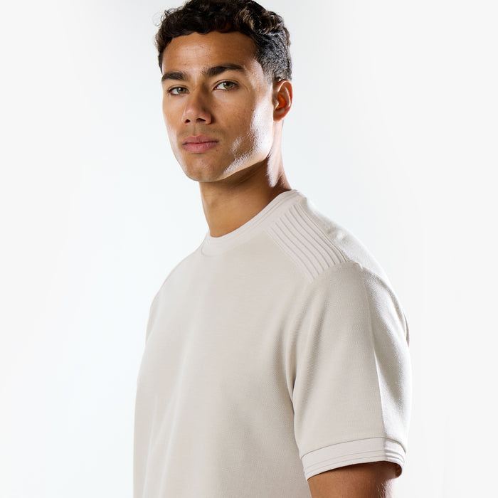 Premium Pleat T-Shirt | Stone