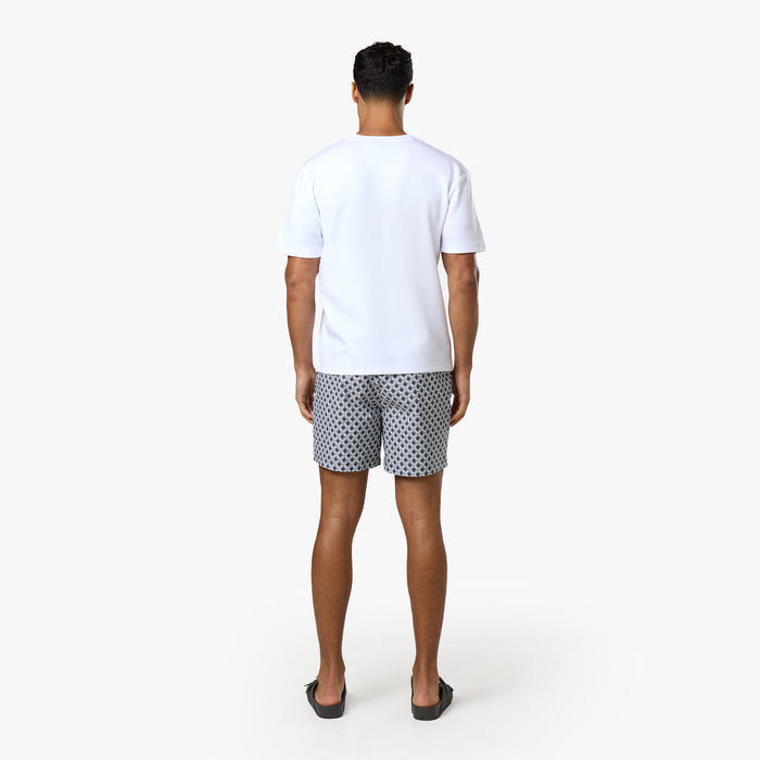 Printed Smart Buckle Swimshort | Charcoal