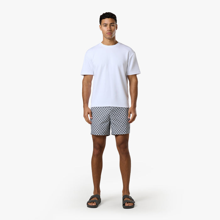 Printed Smart Buckle Swimshort | Charcoal